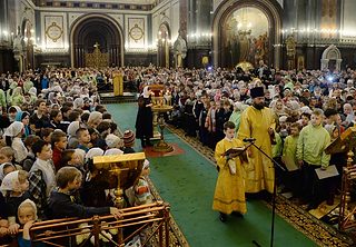 Патриаршая Литургия для детей в Храме Христа Спасителя